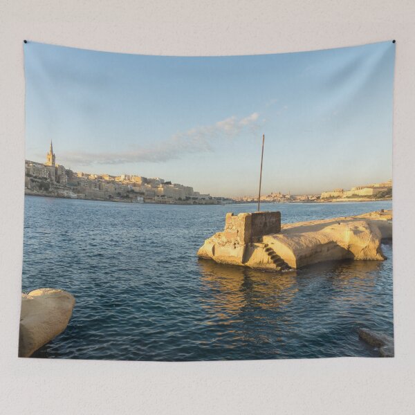 Item preview, Sunshiny Maltese Morning - Wonderiffic Vista from Tigne Point Sliema Malta designed and sold by Georgia Mizuleva.