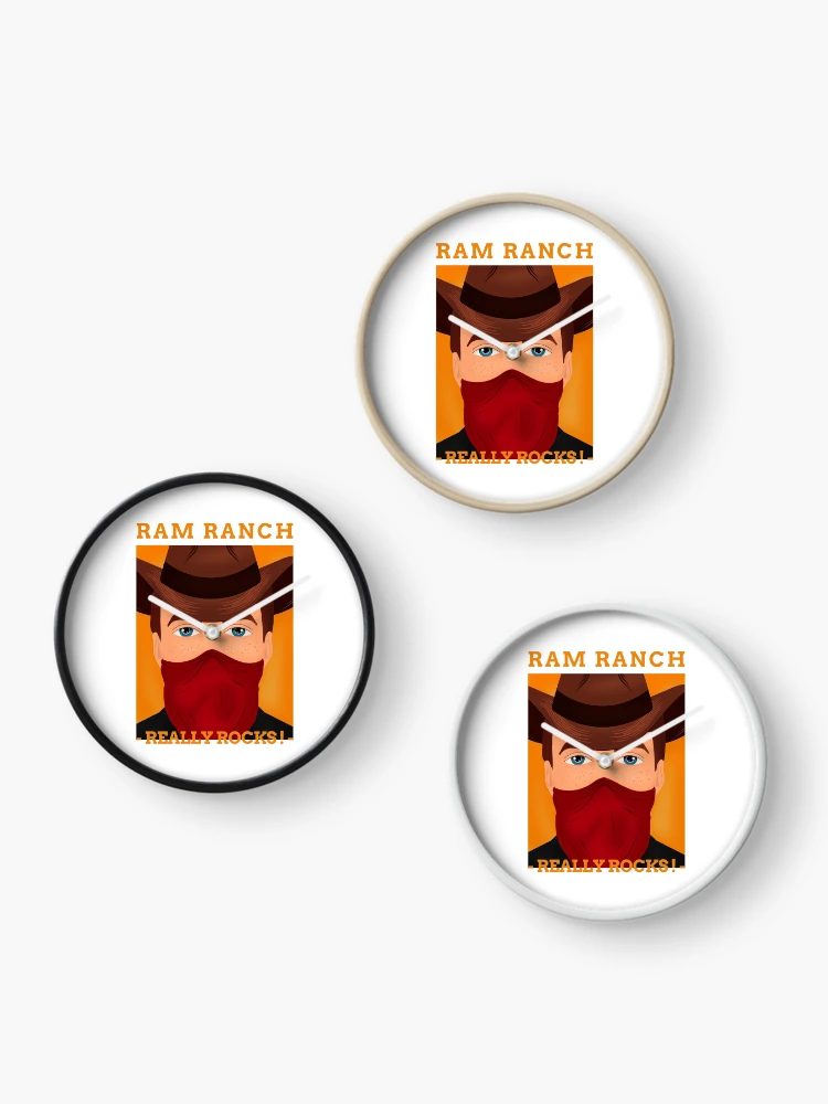 Thumbnail 3 of 4, Clock, Ram Ranch Really Rocks | Cowboy designed and sold by Orlandloo.