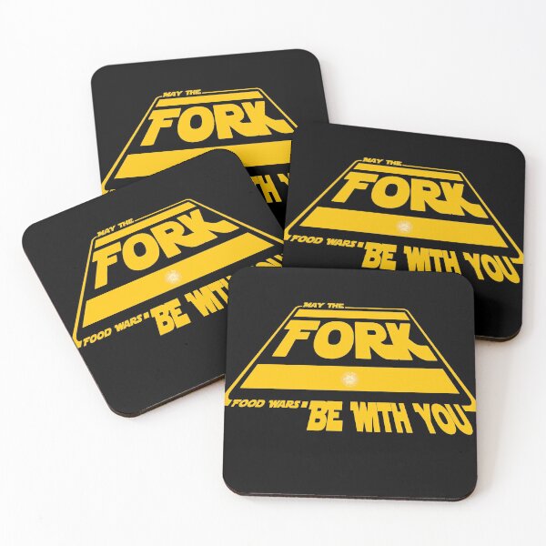 Item preview, Food Wars: May The Fork Be With You Logo (SW Crawl) designed and sold by Visual Resolutions.