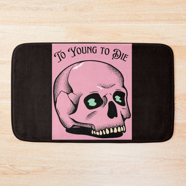 Item preview, Pink skull on the shirts with phrase to young to die designed and sold by Douaa_Print.