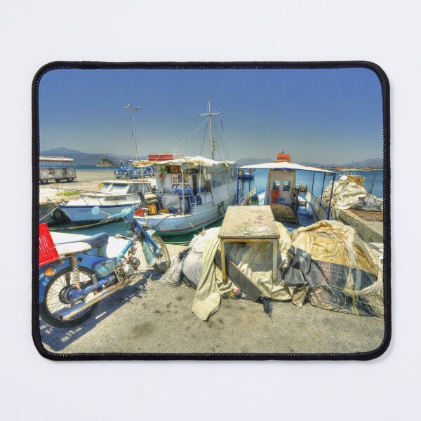 Item preview, Bike and Boats at Nafplion Harbour designed and sold by hawkie.