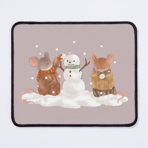 Item preview, Snowy Winter Cottagecore Mice Building a Snowman designed and sold by Jieul.