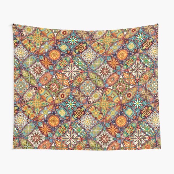 Boho Floral Shower Curtain, Boho Floral Pattern, Boho Pattern, Floral Pattern Tapestry