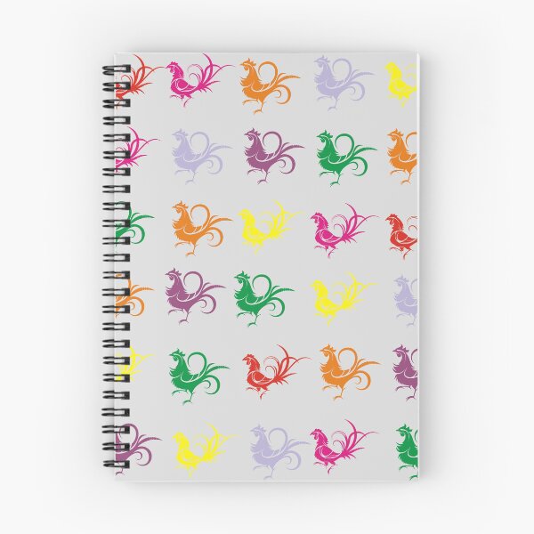 Item preview, Rainbow Roosters on Grey designed and sold by PegasusDesigns.