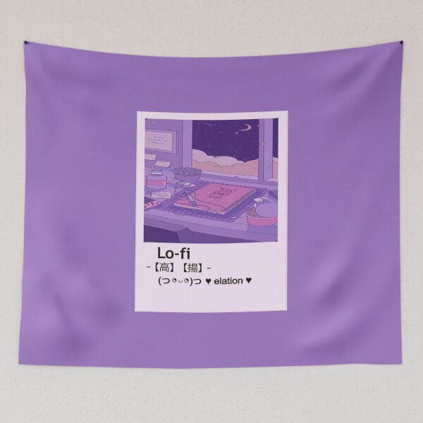 Item preview, aesthetic Pink Wallpaper Lo-fi retro anime designed and sold by Design Repo.