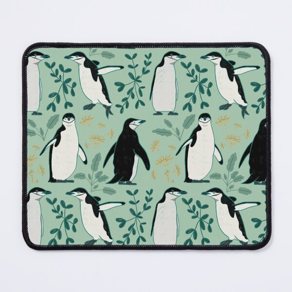 Item preview, Chinstrap Penguin - Cute Green and Black Bird Illustration Pattern designed and sold by TheRainbowRoom.
