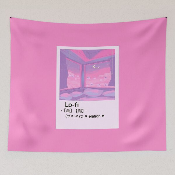 Item preview, aesthetic Pink Wallpaper Lo-fi retro anime かわいいデザイン designed and sold by Design Repo.