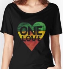 Camiseta ancha One Love Music Rasta Reggae Heart Peace Roots