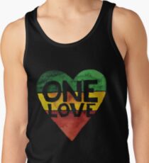 One Love Music Rasta Reggae Heart Peace Roots Tank Top