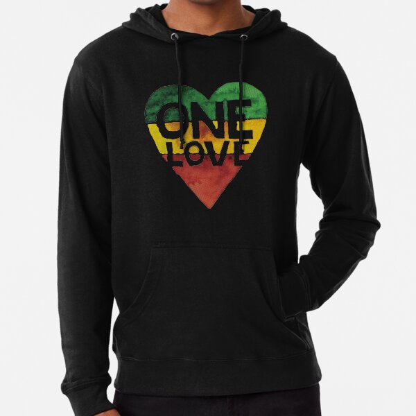 Eine Liebe Musik Rasta Reggae Herz Frieden Wurzeln Leichter Hoodie