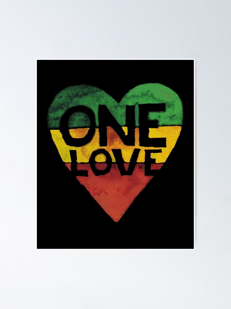 "Eine Liebe Musik Rasta Reggae Herz Frieden Wurzeln" Poster von roarr