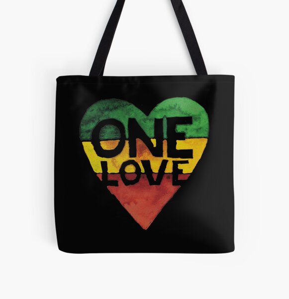Eine Liebe Musik Rasta Reggae Herz Frieden Wurzeln Allover-Print Tote Bag