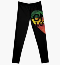 Eine Liebe Musik Rasta Reggae Herz Frieden Wurzeln Leggings