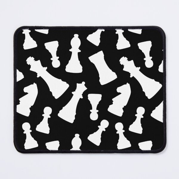 Item preview, White Chess Pieces Chaos on Black designed and sold by Shapes-Mania.