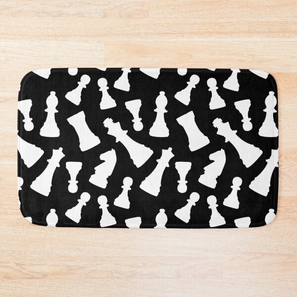 Item preview, White Chess Pieces Chaos on Black designed and sold by Shapes-Mania.