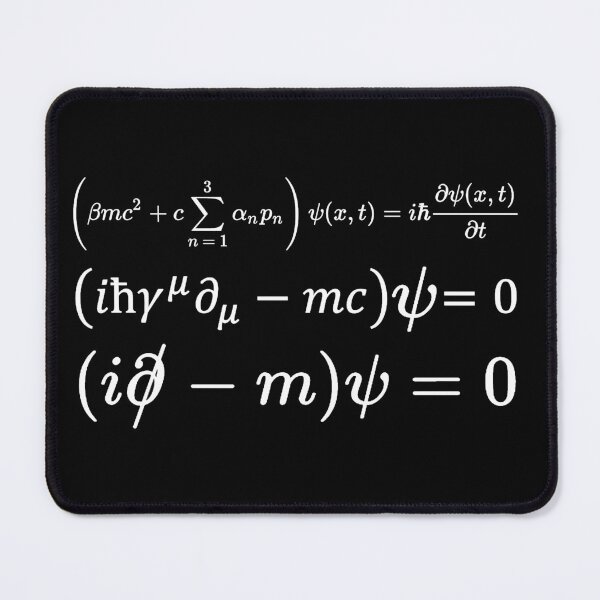 Item preview, Different writings of Dirac equation of relativistic quantum mechanics dark version designed and sold by NoetherSym.