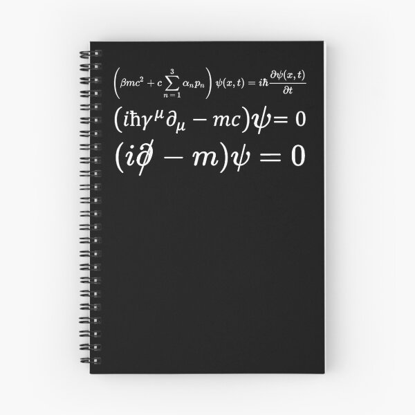 Item preview, Different writings of Dirac equation of relativistic quantum mechanics dark version designed and sold by NoetherSym.