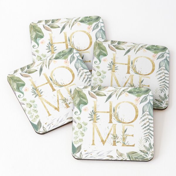 Item preview, Home botanical gold and green print designed and sold by hyggely.