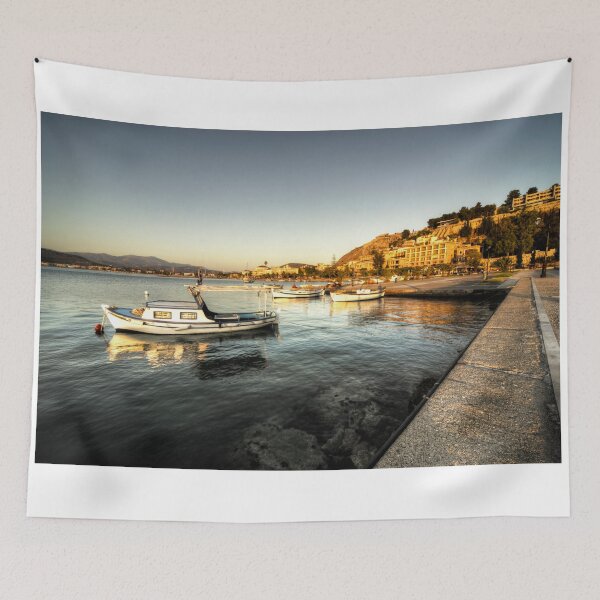 Item preview, Nafplion Harbour at dusk  designed and sold by hawkie.