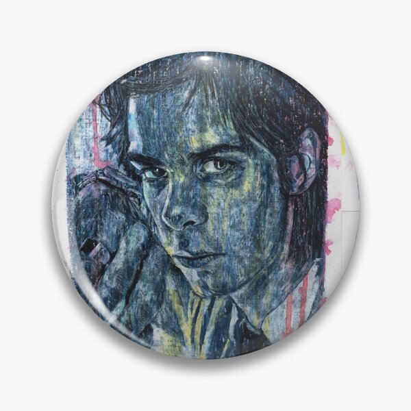 Item preview, Nick Cave - Nicholas Edward Cave - Hand Drawn Oil and Ink Portrait designed and sold by HRHildebrand.