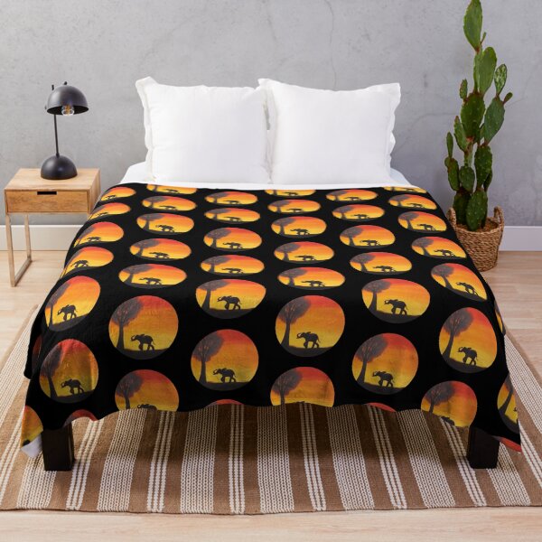 Item preview, African Elephant Sunset Silhouette - Artwork designed and sold by LukjanovArt.