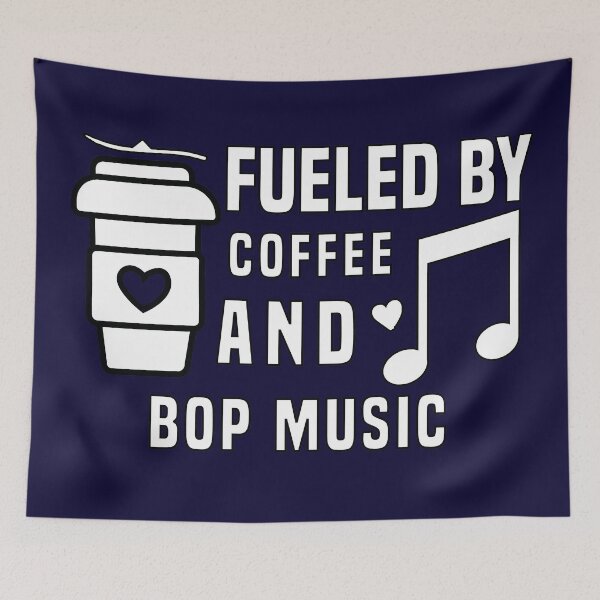 Item preview, fueled by coffee and bop music designed and sold by Shorim.