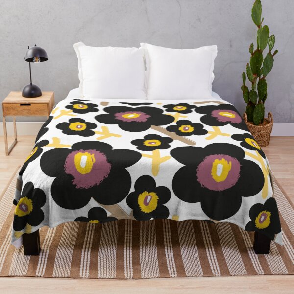 Item preview, Bold Modern Scandinavian Garden in Black, Purple & Yellow designed and sold by Deutschic.