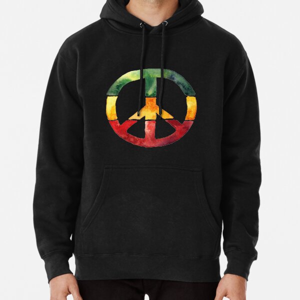 Friedenszeichen Rasta Reggae kein Kriegsentwurf Rastafari Geschenk Hoodie
