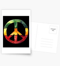 Friedenszeichen Rasta Reggae kein Kriegsentwurf Rastafari Geschenk Postkarten