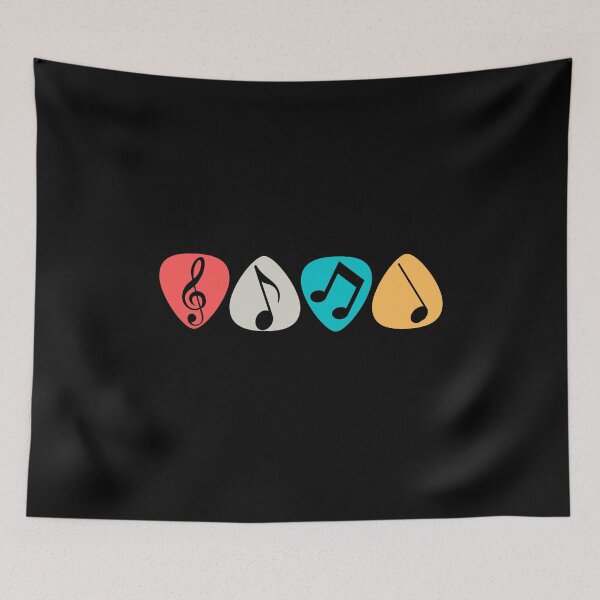 Item preview, Cool Colourful Retro Guitar Pick Musical Notes For Guitar Players Or Music Lovers - Retro Musical Notes designed and sold by Funwithmusic.