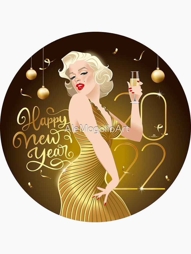 Happy New Year 2022 Sticker for Sale by AleMogolloArt