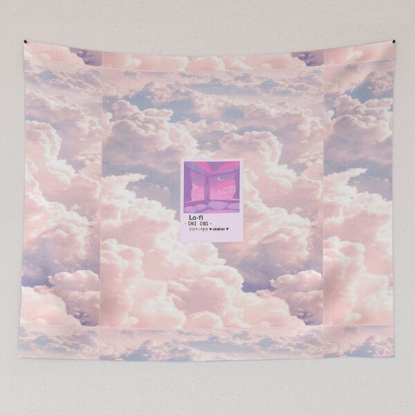 Item preview, aesthetic Pink Wallpaper Lo-fi retro anime  designed and sold by Design Repo.