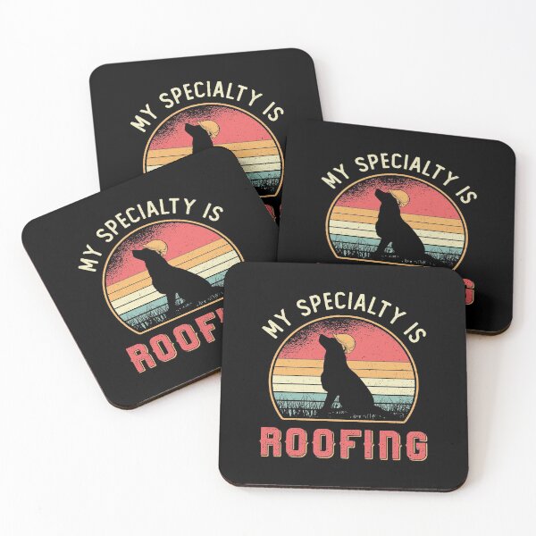 Item preview, Roofer My Specialty Is Roofing Dog Retro Roof designed and sold by tshirtconcepts.
