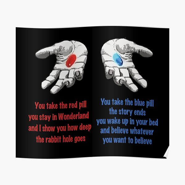 The Blue Pill And The Red Design" Poster for Sale by itnes | Redbubble