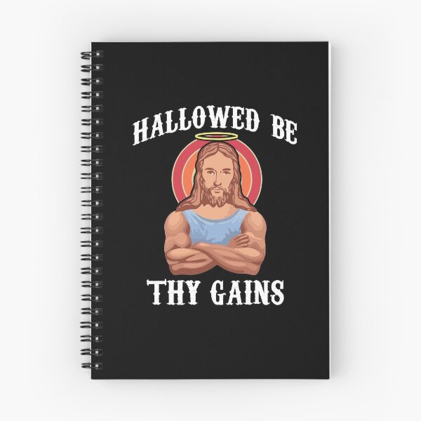 Item preview, Hallowed Be Thy Gains Gym Fitness Funny Workout Jesus designed and sold by Dressed For  Duty.