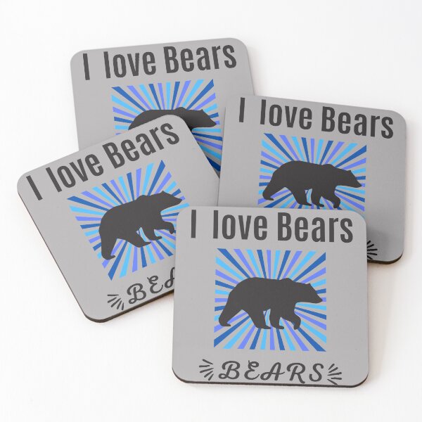 Item preview, I love bears bears - Bear with Blue sun rays designed and sold by BronikowskiART.