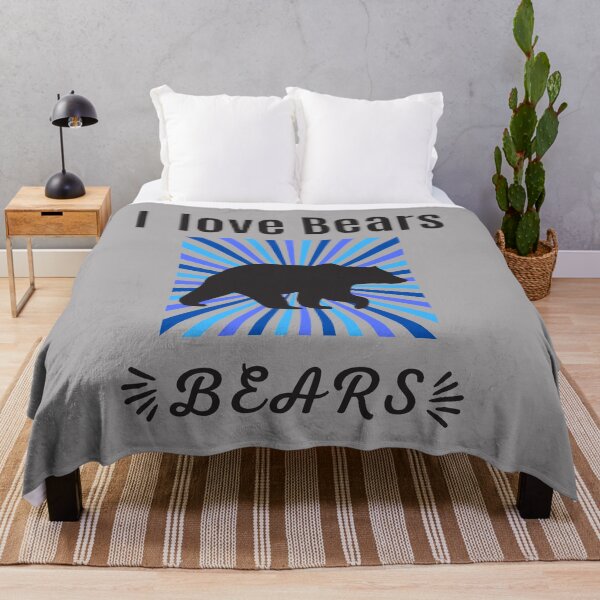 Item preview, I love bears bears - Bear with Blue sun rays designed and sold by BronikowskiART.