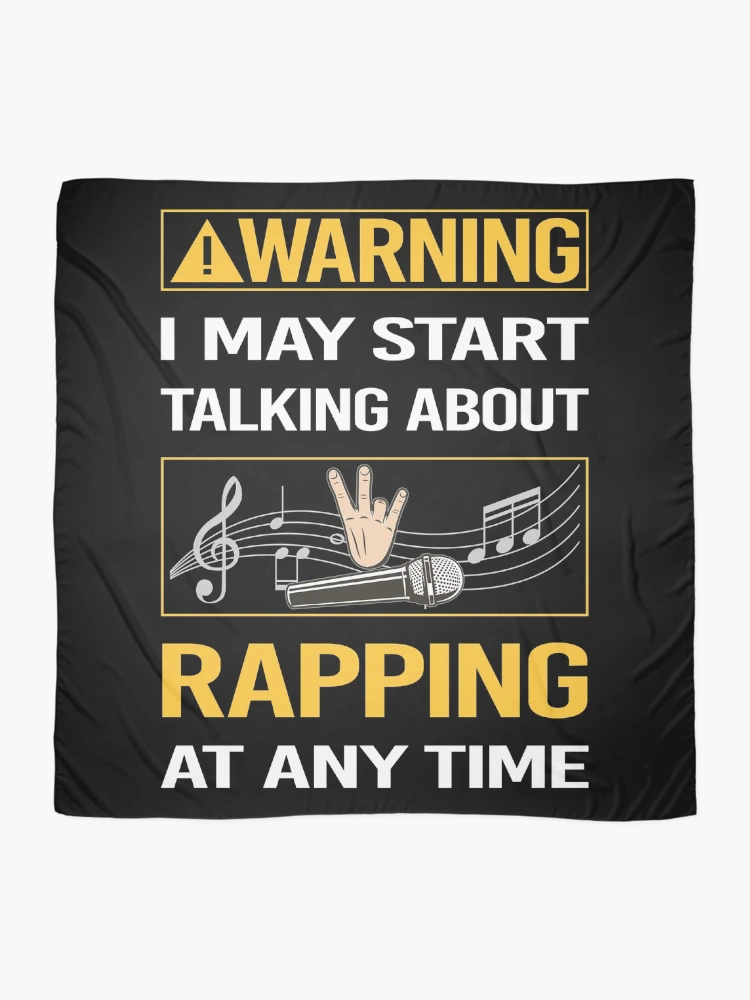 Thumbnail 2 of 3, Scarf, Funny Warning Rapping Rap Rapper designed and sold by FulviaContreras.