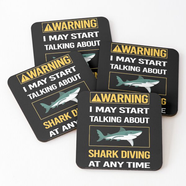 Item preview, Funny Warning Shark Diving Diver designed and sold by FulviaContreras.