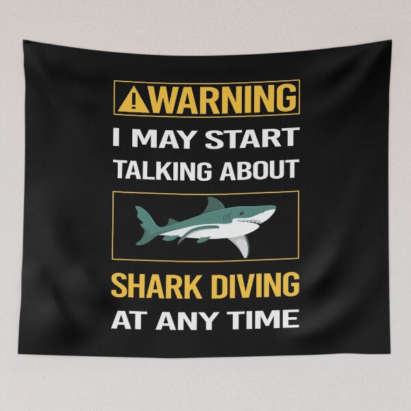 Item preview, Funny Warning Shark Diving Diver designed and sold by FulviaContreras.
