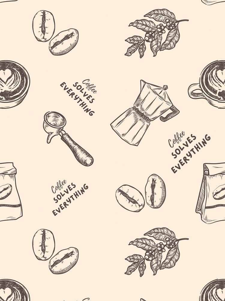 Thumbnail 5 of 5, iPhone Case, Coffee Solves Everything Pattern designed and sold by Patternsthetic.