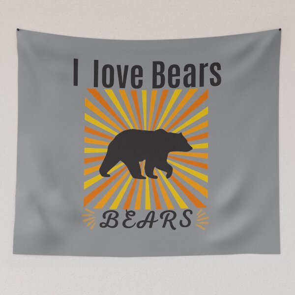 Item preview, I love bears- cute bear with sun rays designed and sold by BronikowskiART.