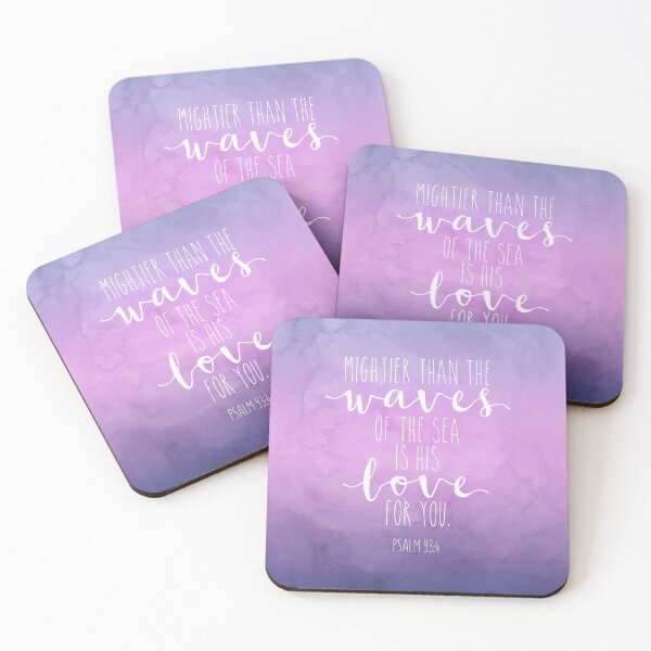 Item preview, Psalm 93:4, Mightier Than The Waves Of The Sea, Bible Verse, Watercolor Scripture Art designed and sold by aenaonartwork.