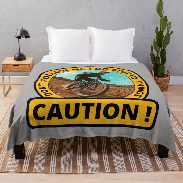 Item preview, Caution Don't Follow Me I Do Stupid Things Funny Cyclist Quote designed and sold by Tremendo.