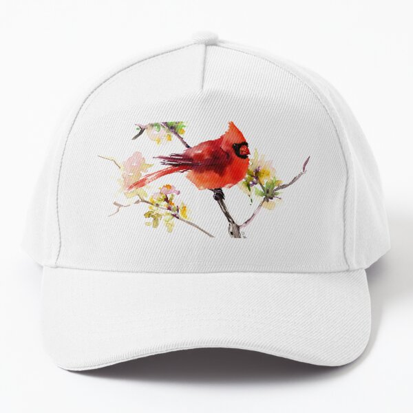 Baseball Cap With Cardinal Bird 