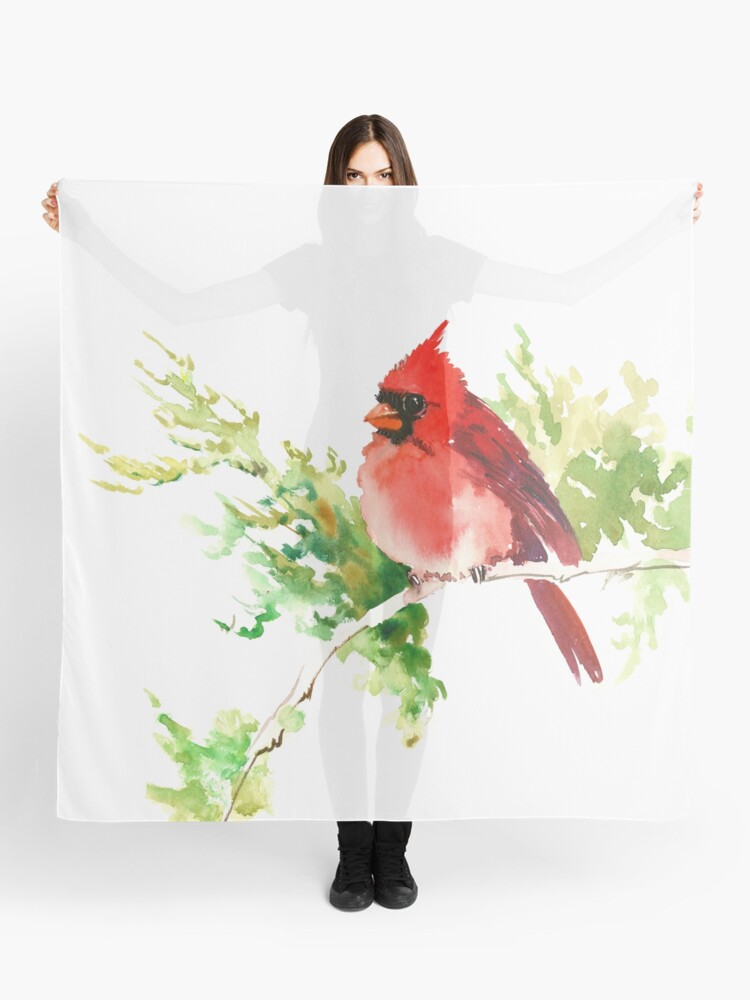 cardinal bird scarf