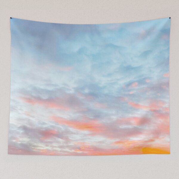 Item preview, Warm orange pastel sunset Clouds Sky designed and sold by Monika Howarth.