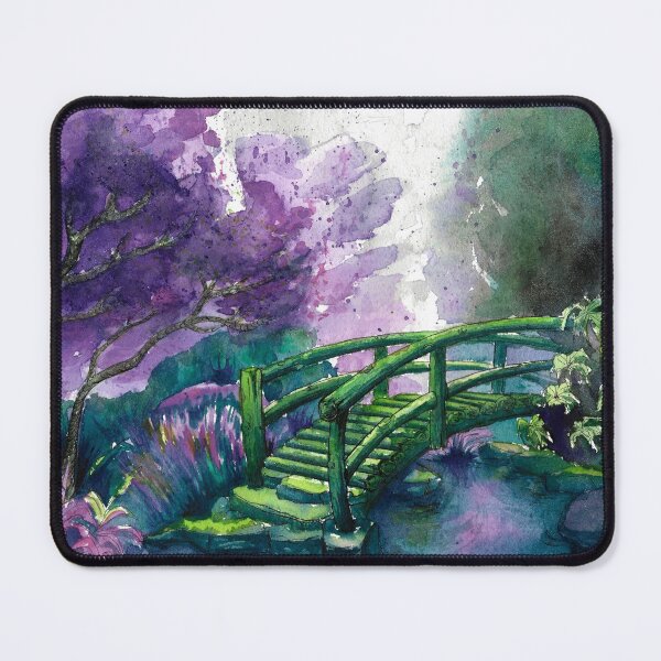 Item preview, Bridge over pond painting designed and sold by Egle Kristensen.
