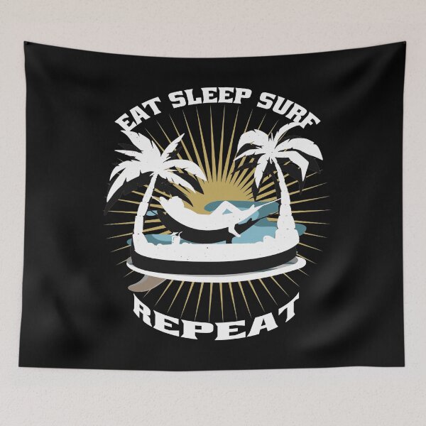 Item preview, Eat Sleep Surf Repeat-Funny Surfing Apparel Gifts Wave Lovers designed and sold by DeeSignTShirts.