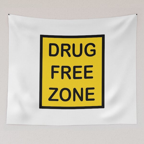 Item preview, Drug Free Zone (black letters with yellow background) designed and sold by matamuaart.